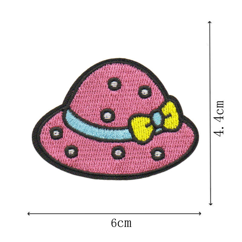 Wholesale Cartoon Pink Embroidered Patch With Heating Glue Backing DIY Fashion Accessory For Bags Clothes Shoes Towels