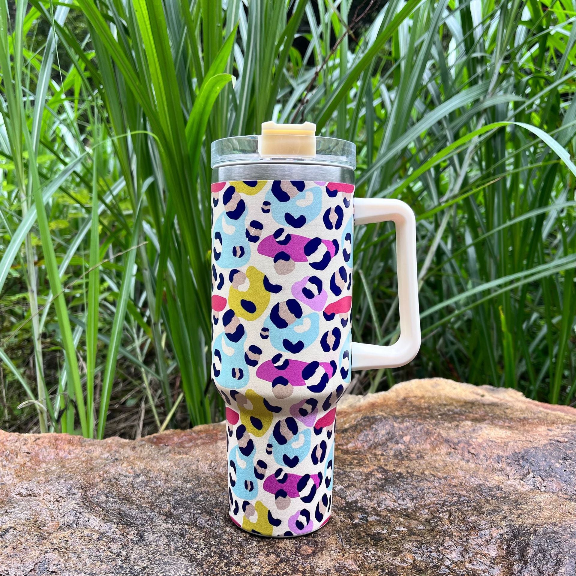 Wholesale Colorful Leopard Print 40oz First Generation Handle Ice Cup