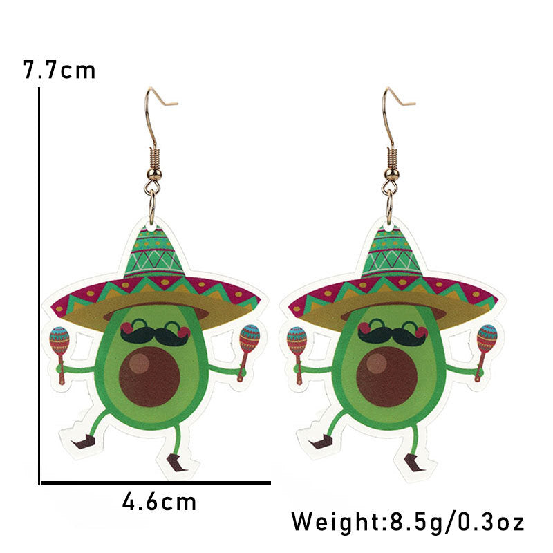 Wholesale Carnival Multi-layered Leaf  Mardi Gras Earrings