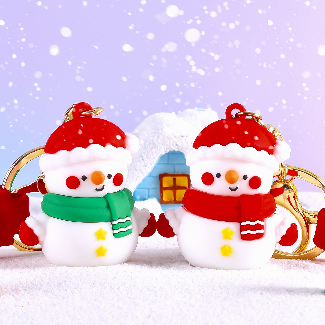 Wholesale Christmas Pendant Santa Claus Elk Christmas Tree PVC Keychain