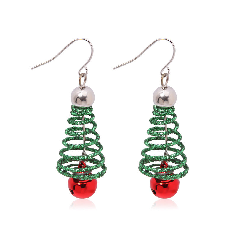 Wholesale Christmas Colored Bell Snowflake Christmas Tree Alloy Earrings