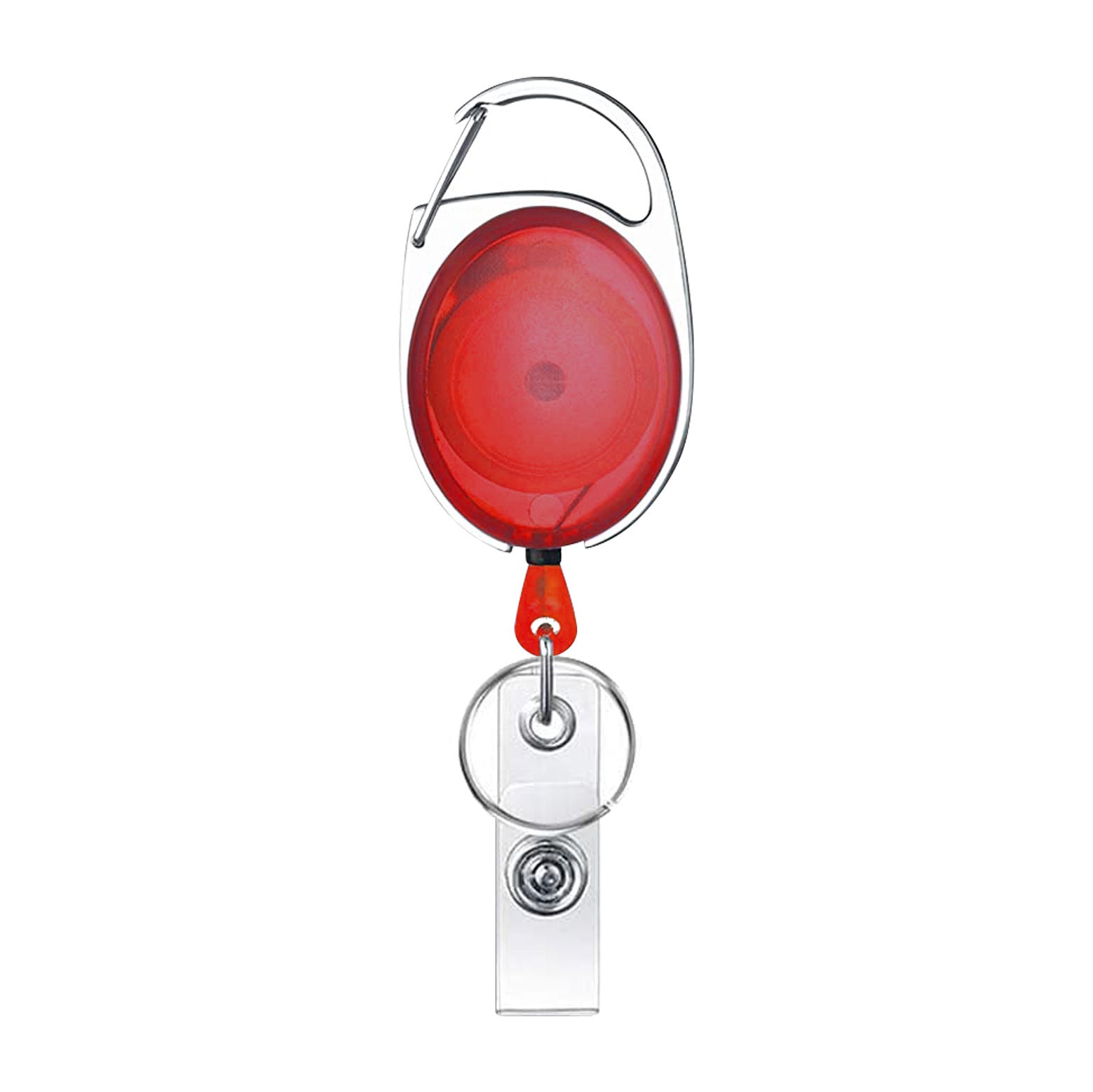 Wholesale Transparent Colorful Oval Zinc Alloy Retractable Keychain