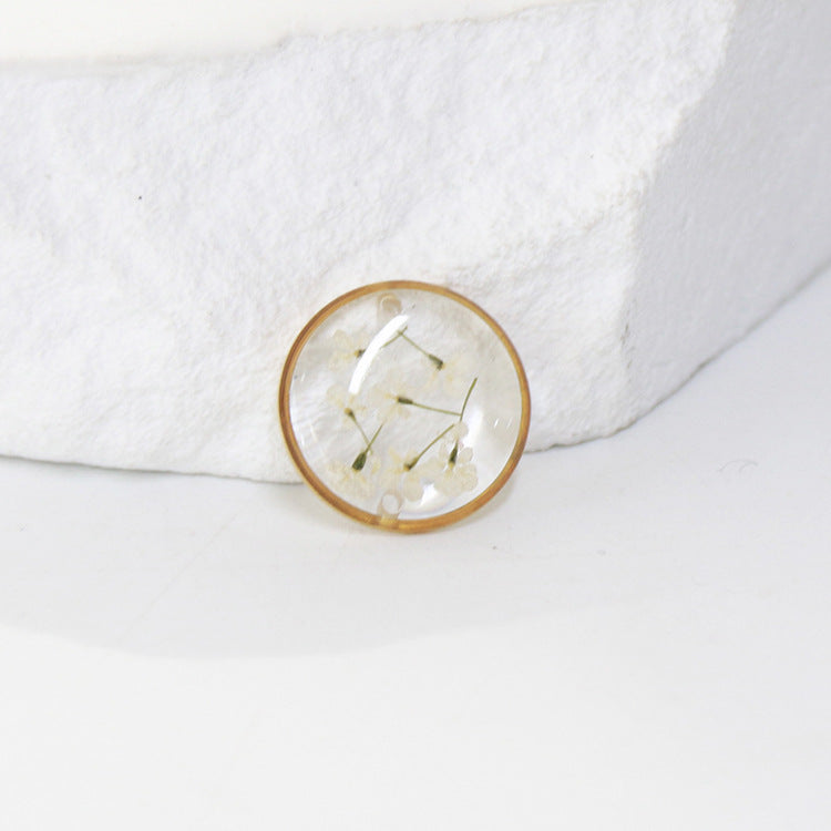 Wholesale 10pcs Round Dried Flower Gold and Silver Colorful Small Flower Stainless Steel Bracelet