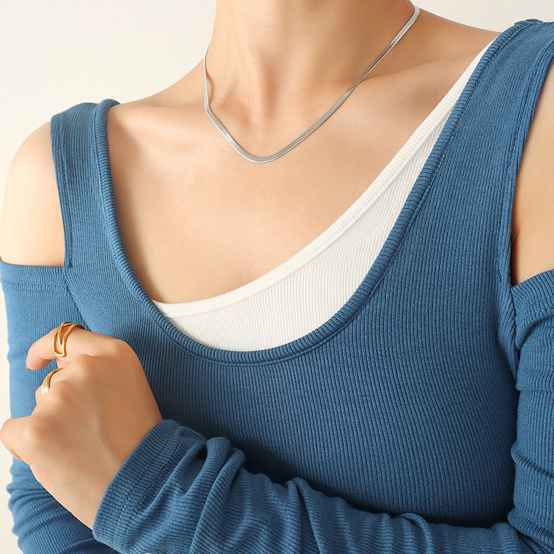 Wholesale Personalized Versatile Titanium Steel Necklace Bracelet Jewelry Set