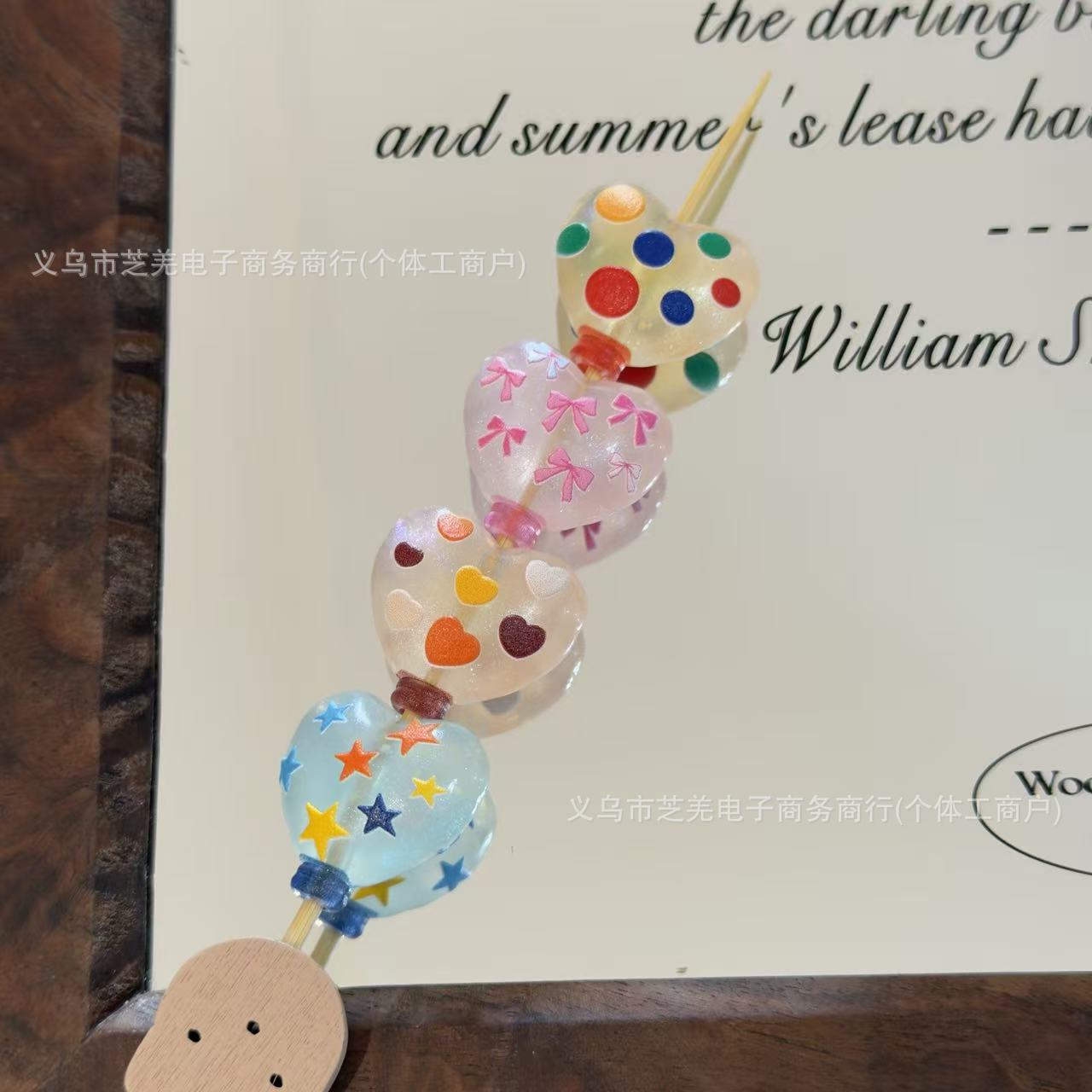 Wholesale 10pcs Colorful Star Bow Balloon Acrylic Beads