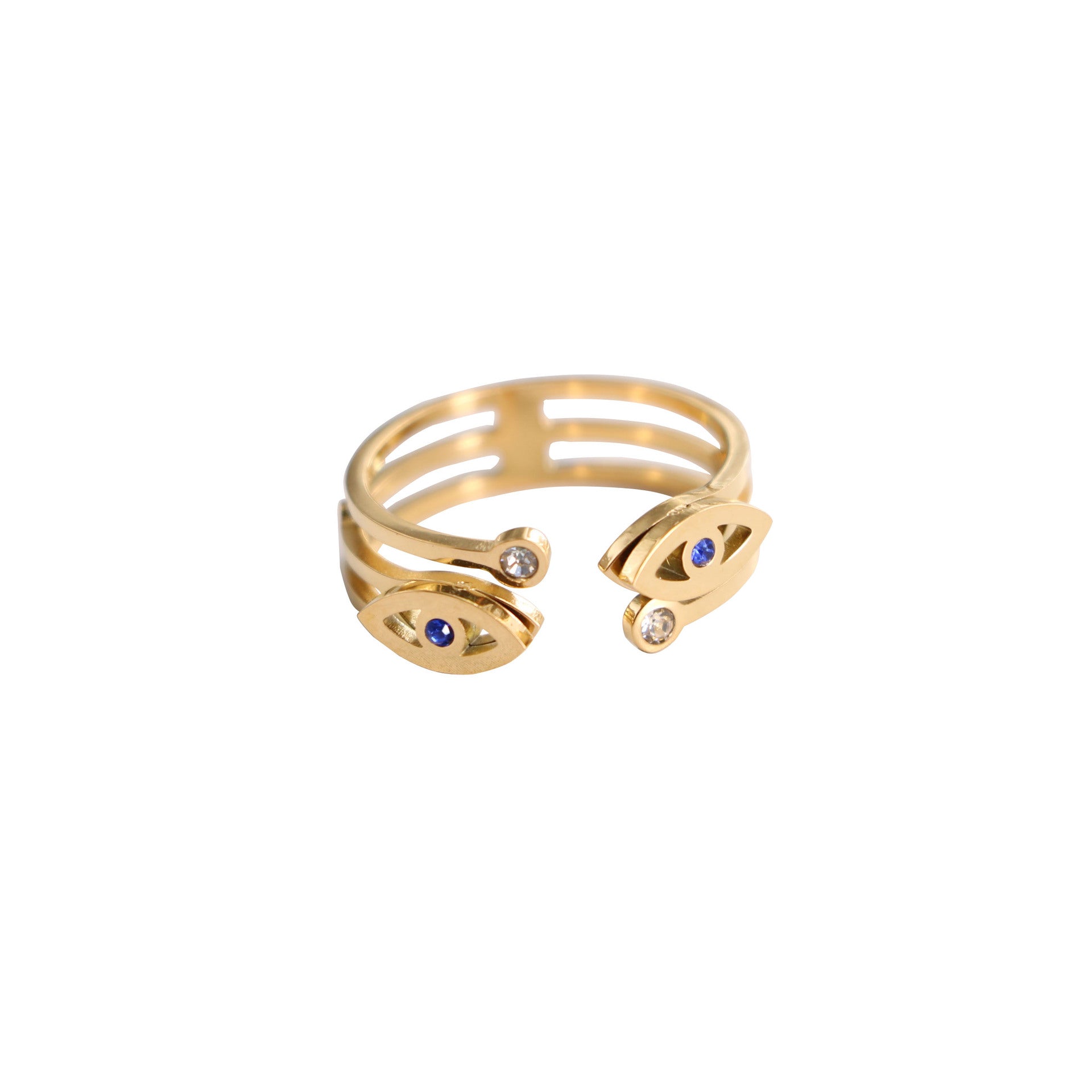 Wholesale Devil's Eye Titanium Steel 18K Gold Plated Ring