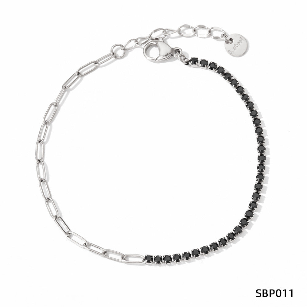 Wholesale PVD stainless steel zircon vacuum gold-plated exquisite bracelet