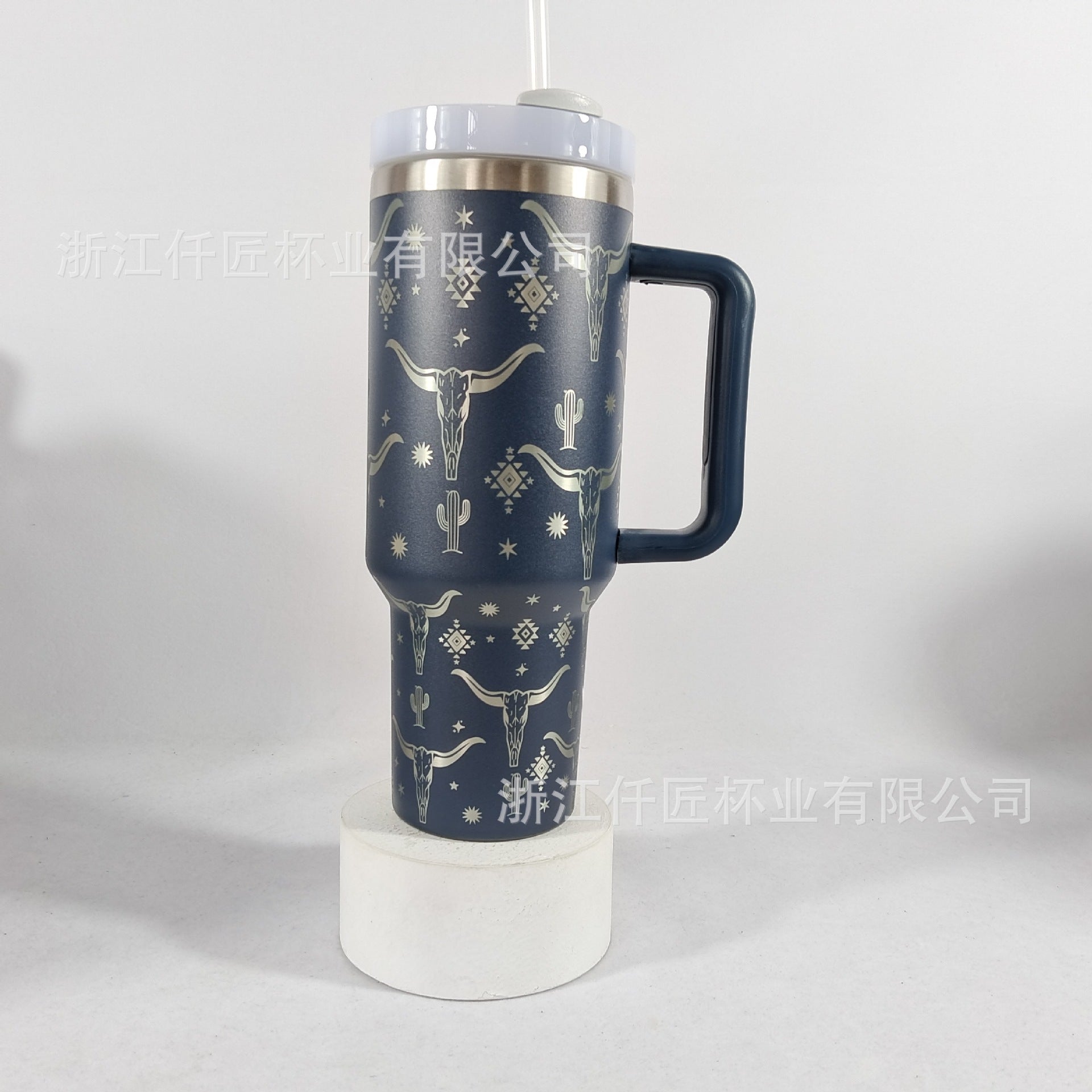 Wholesale Second Generation 40oz Handle Car Cup Laser Bull Head Stainless Steel Car Cooling Ice Cup