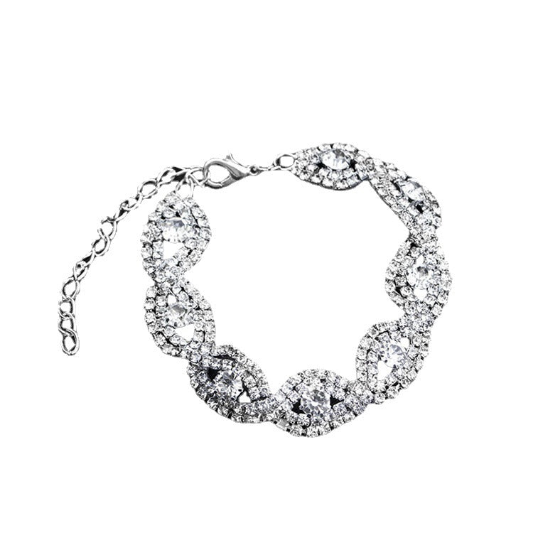 Wholesale Fashion Rhinestone Simple Rhombus Geometric Diamond Bracelet