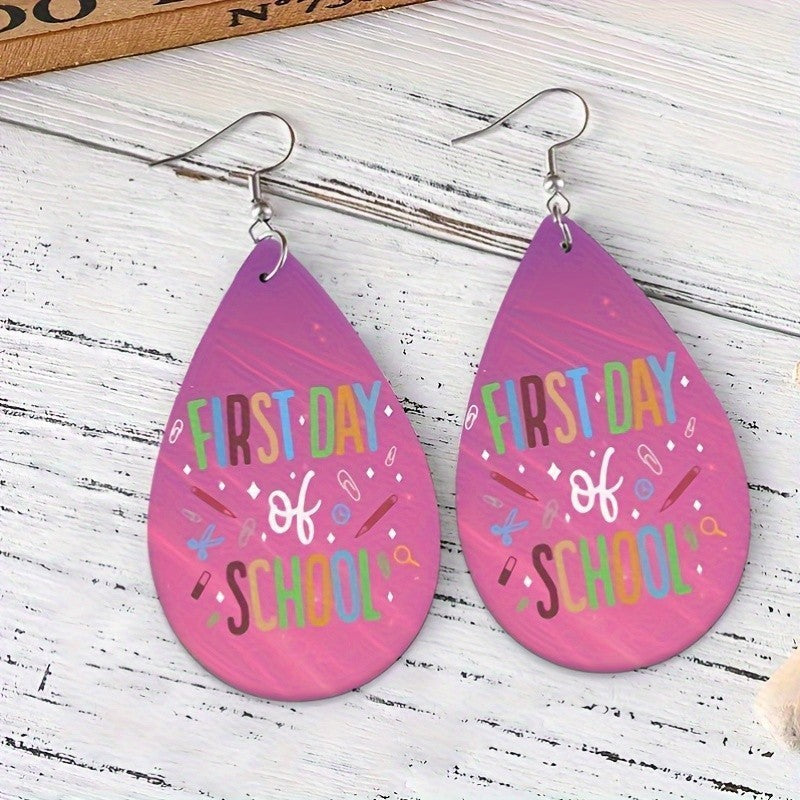 Wholesale Valentine' s Day Acrylic Teardrop-Shaped LOVE Earrings