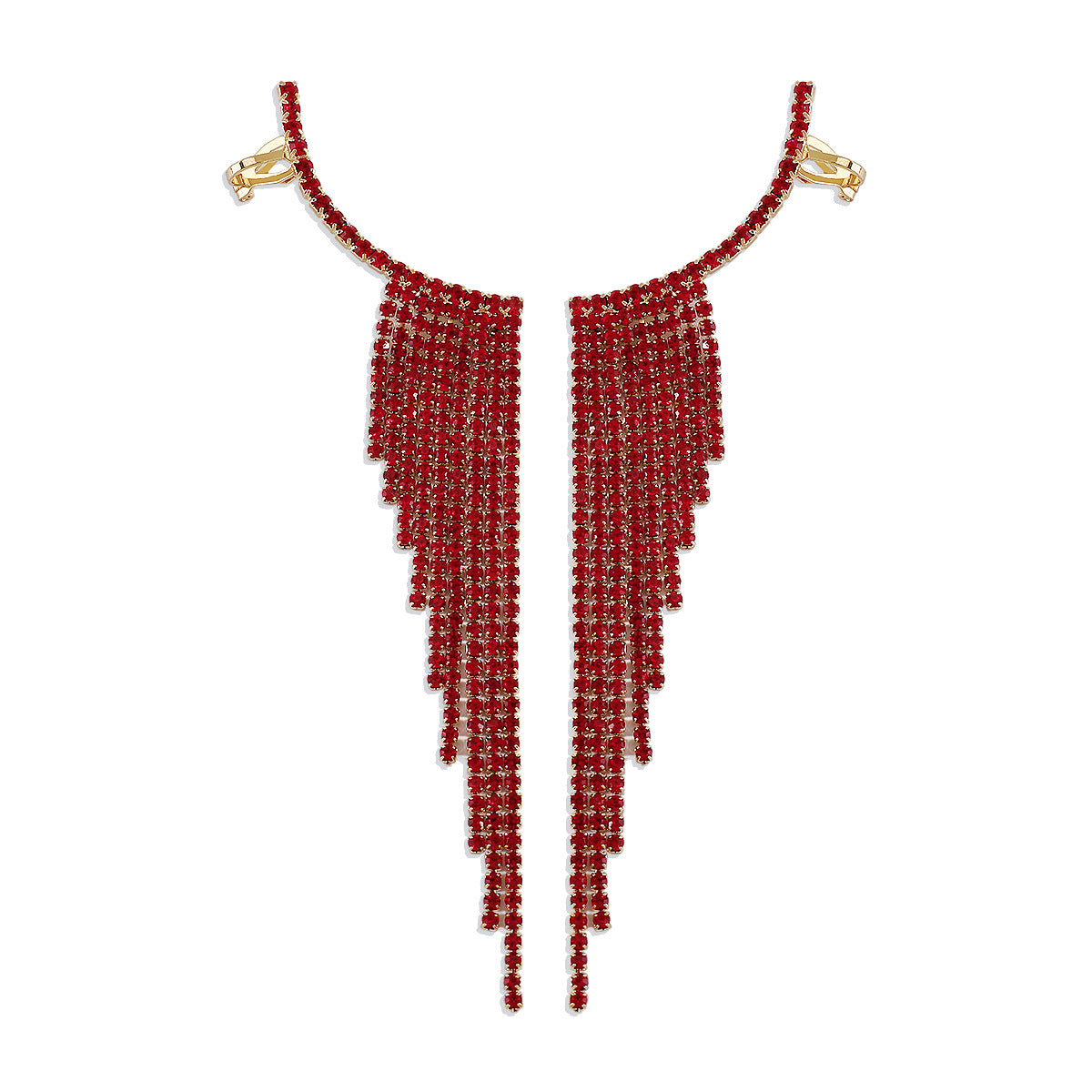 Wholesale Alloy Rhinestone Tassel Earrings
