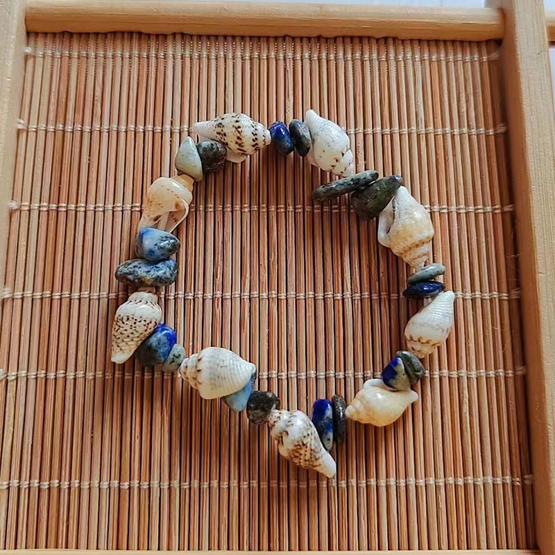 Wholesale Natural Crushed Amethyst Conch Shell Bracelet