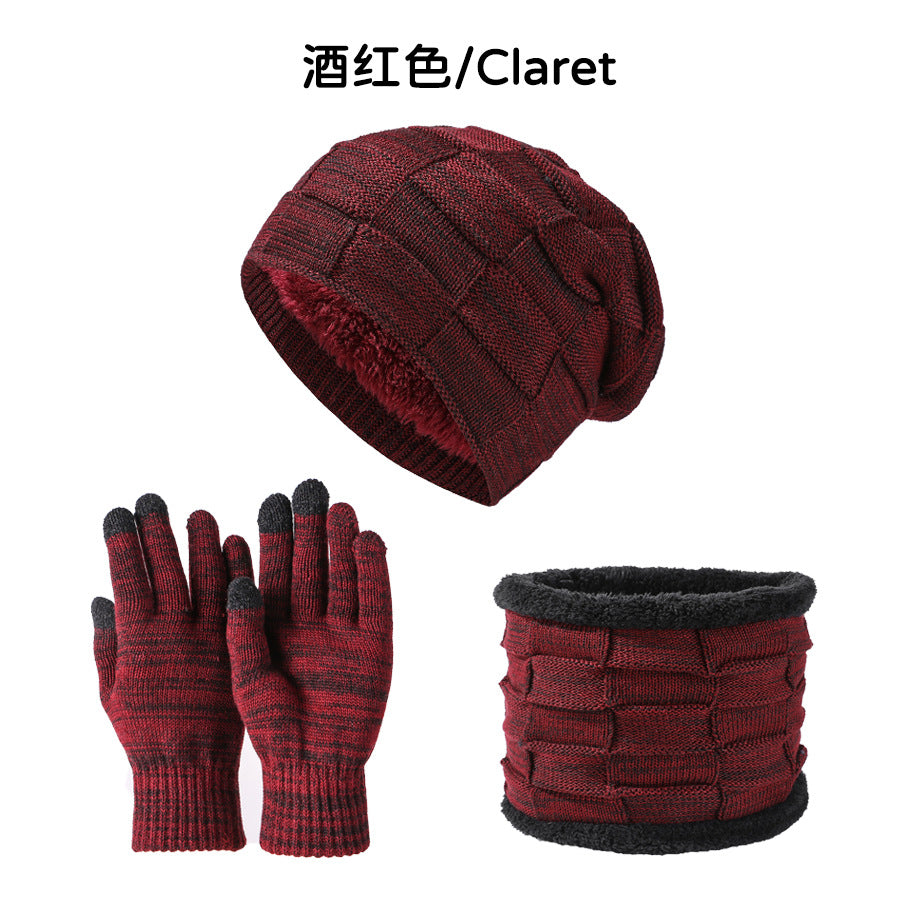 Wholesale Velvet Thickened Hat Scarf and Gloves Set