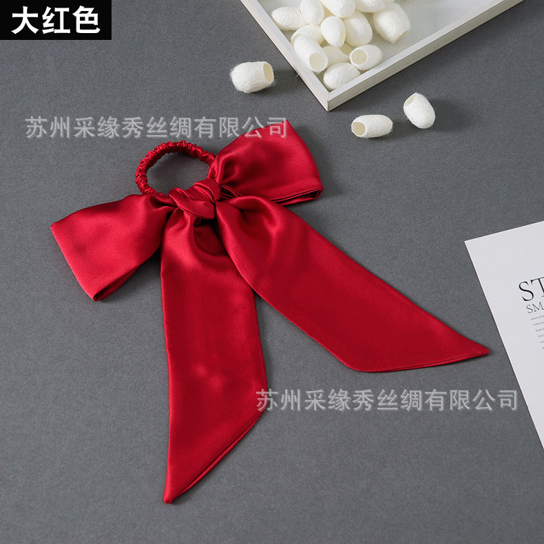 Wholesale hair rope hair accessories bow silk hair ring Hair Scrunchies