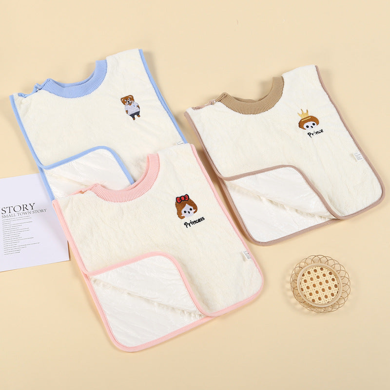 Wholesale Coral fleece children's wash towel face brushing waterproof bib baby children's face bib multifunctional saliva towel