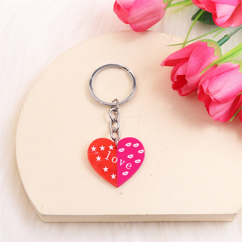 Wholesale Valentine's Day Color Blocking LOVE Acrylic Keychains