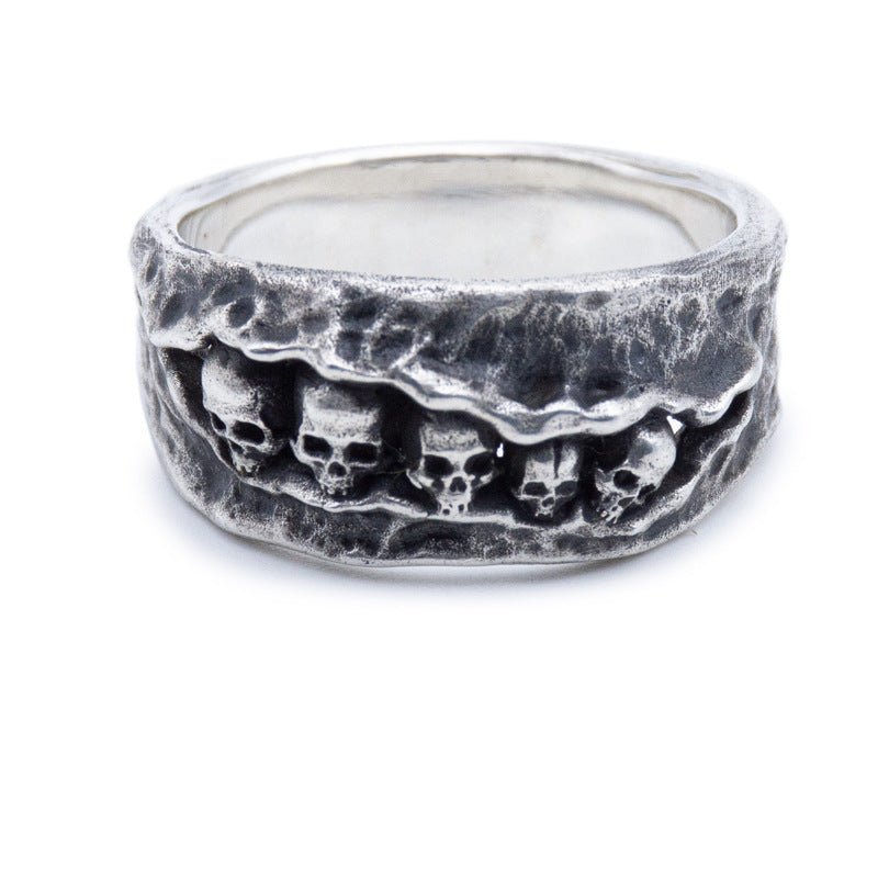 Wholesale Five-headed abalone skull ring