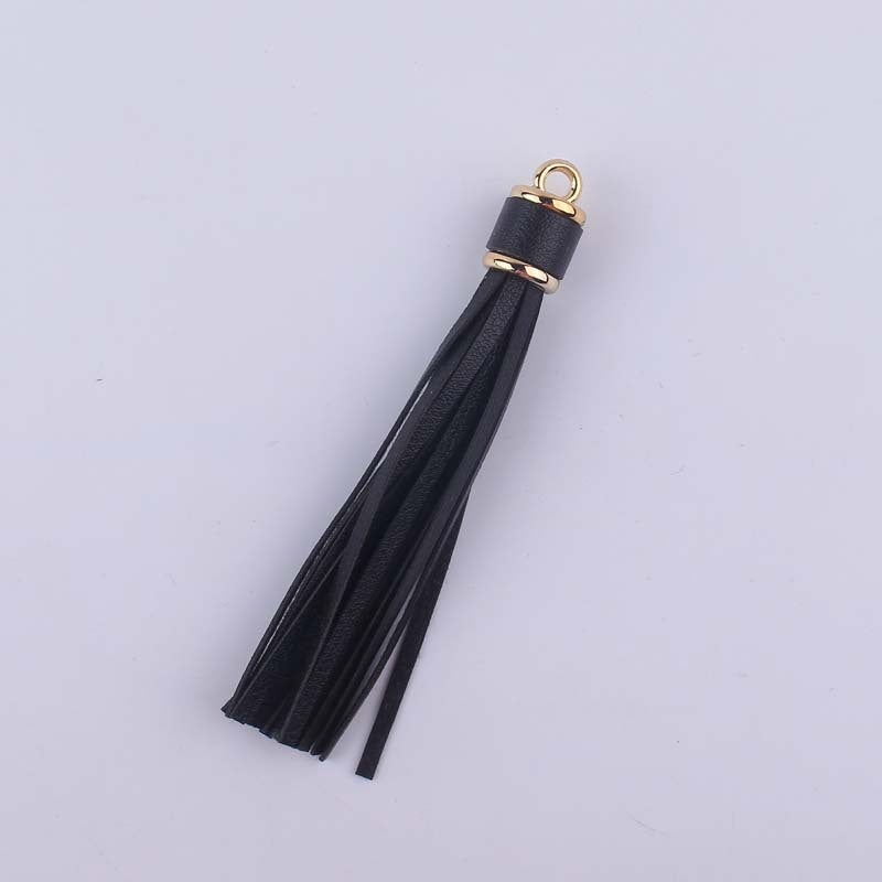 Wholesale Leather Tassel Edging Long Pendant Gold Hanging Clock Keychain Accessories