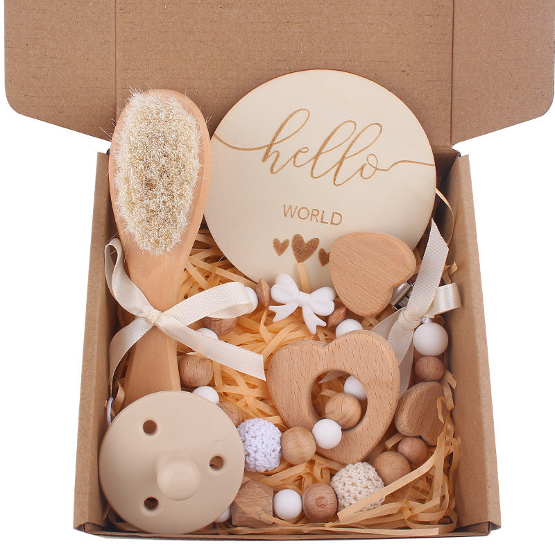 Wholesale Baby Beech Teether Handmade Bow Pacifier Chain Soothing Five-piece Set