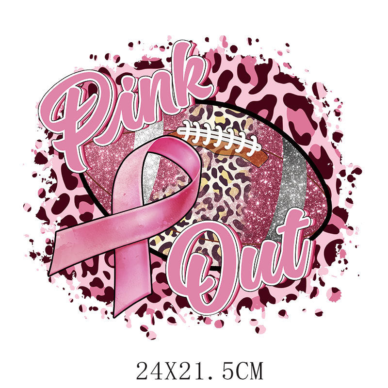 Wholesale Pink ribbon heat transfer pattern   UV DTF Ready to Press Transfers Wraps