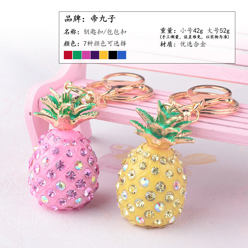 Wholesale Resin Pineapple Diamond studded Keychain