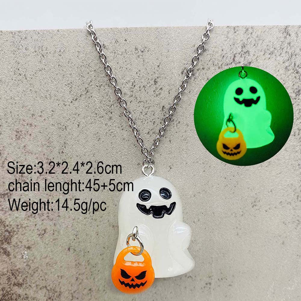 Wholesale 3D Night Light Ghost Pumpkin Corn Candy Halloween Earrings