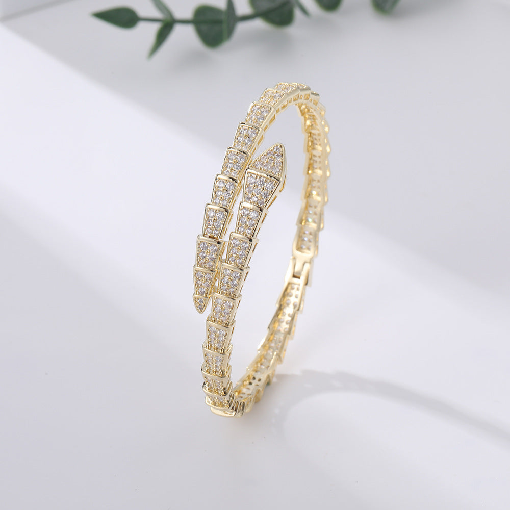 Wholesale  personality green eye snake bracelet