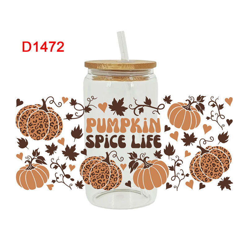 WholesaleThanksgiving Day Series  16oz Cup UV DTF Wraps