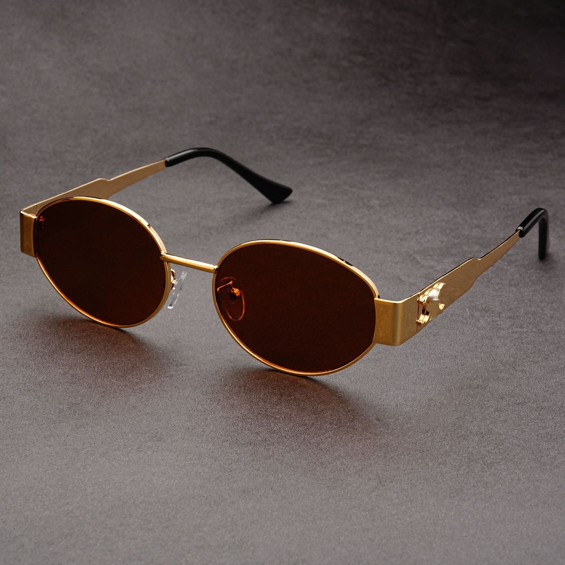 Wholesale Retro old money style metal oval sunglasses