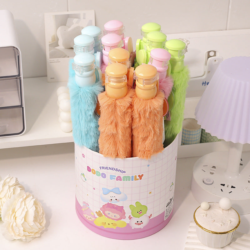 Wholesale 4pcs Cartoon Plush Black Ballpoint Pen