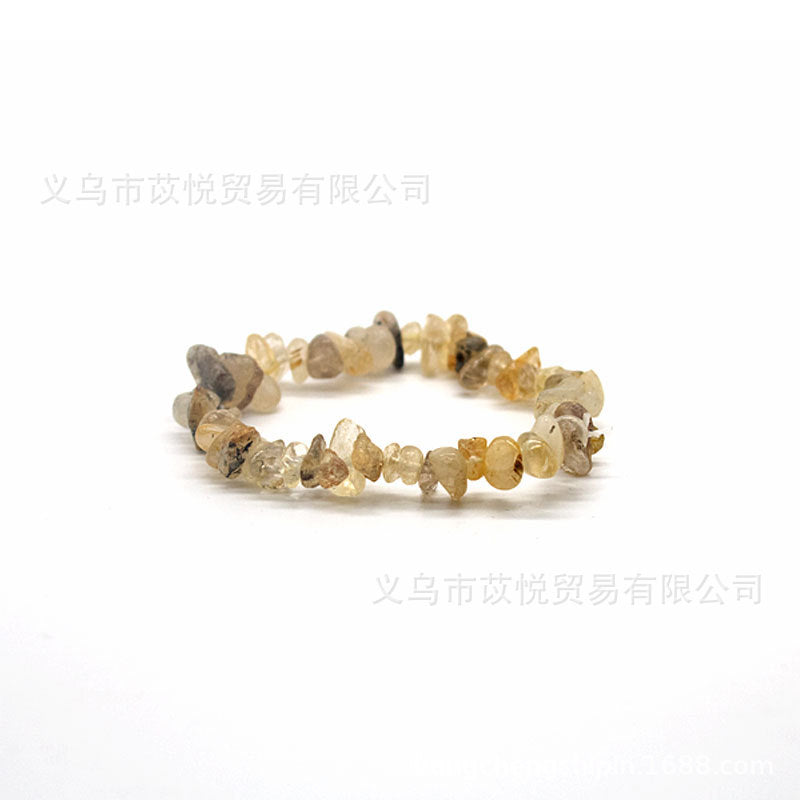 Wholesale 5pcs natural crystal gravel elastic bracelet colorful gravel bracelet