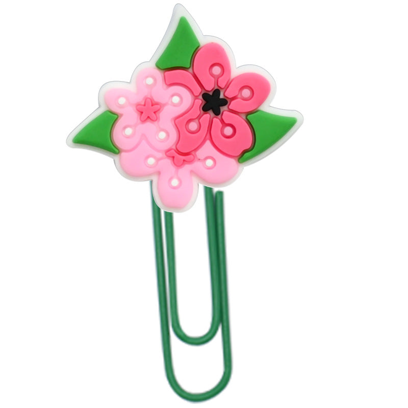 Wholesale Random 50pcs Student Paper Clip Pink Peach Blossom Bookmark