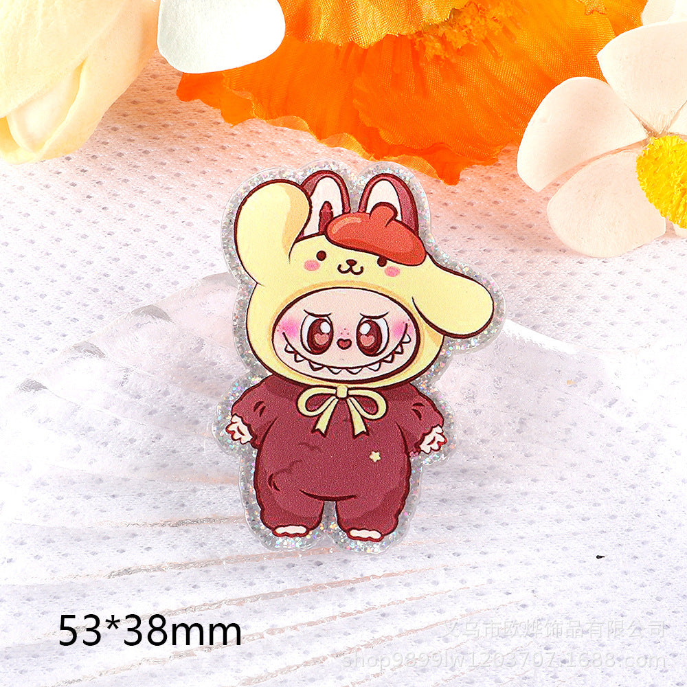 Wholesale 10pcs/ pack cartoon character cute pendant acrylic pin cute DIY accessories