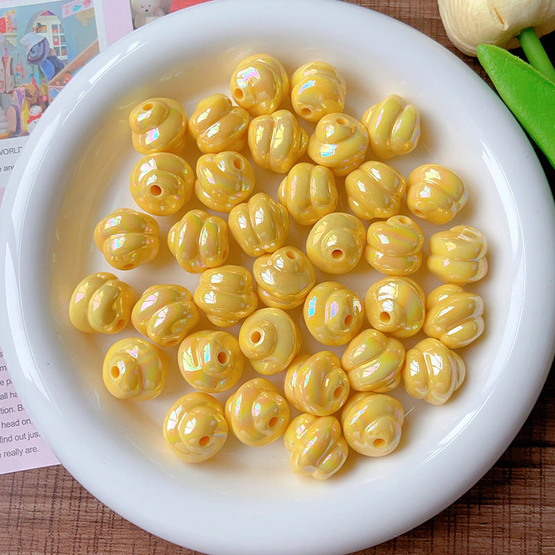 Wholesale 10pcs/pack  Solid color coated spiral bead   Acrylic Beads