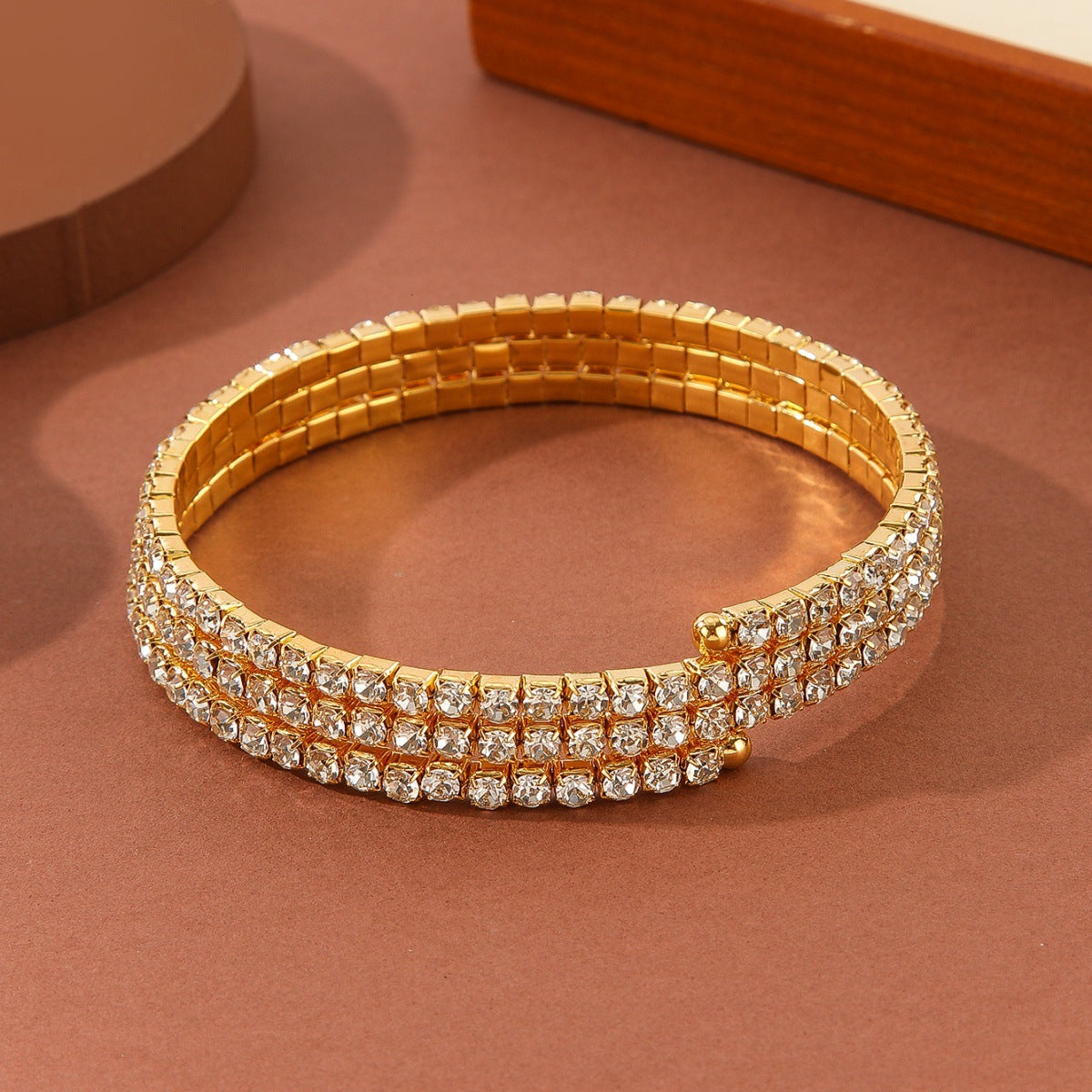 Wholesale Gold Rhinestone Multi Layer Body Chain Arm Bracelet Chic Women Party Jewelry