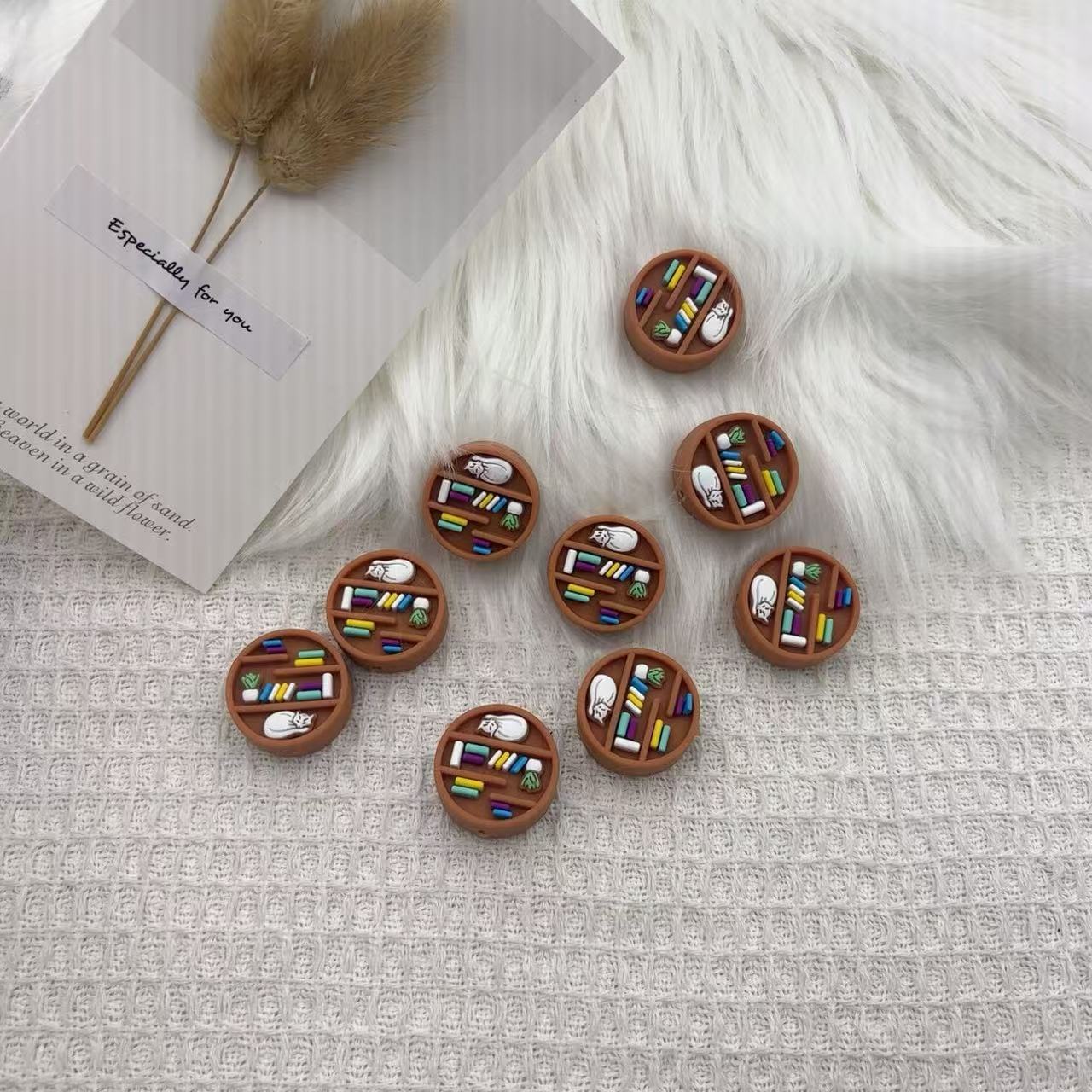 Wholesale 10pcs Silicone round bookshelf beads