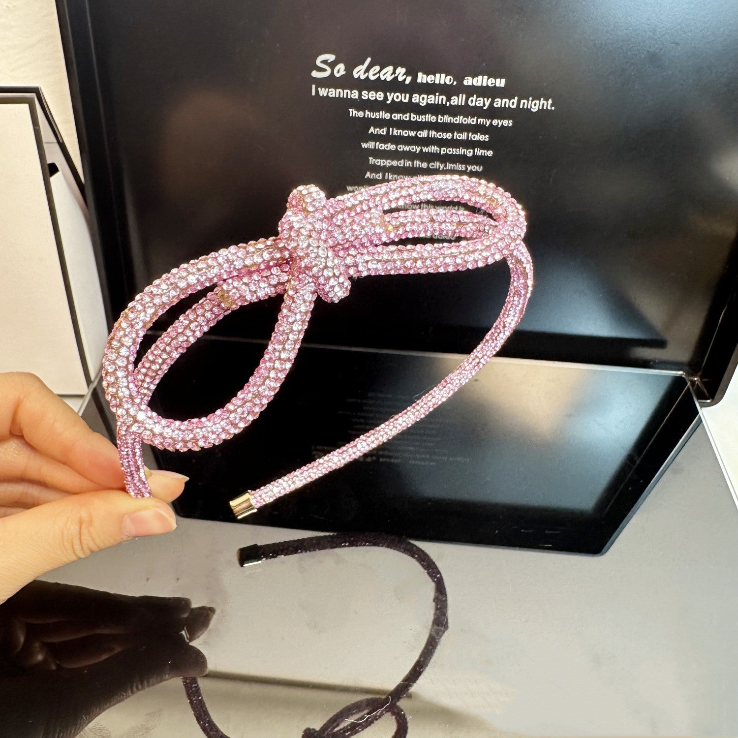 Wholesale Super Sparkling Water Diamond Fashion with Diamond Luxury Light Luxury Style Knotting Full Diamond Headband
