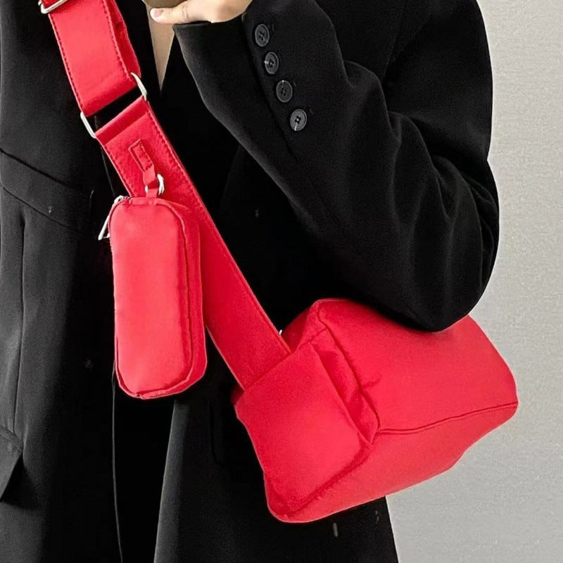 Wholesale Nylon Red Casual Bag Diagonal Small Shoulder Bag