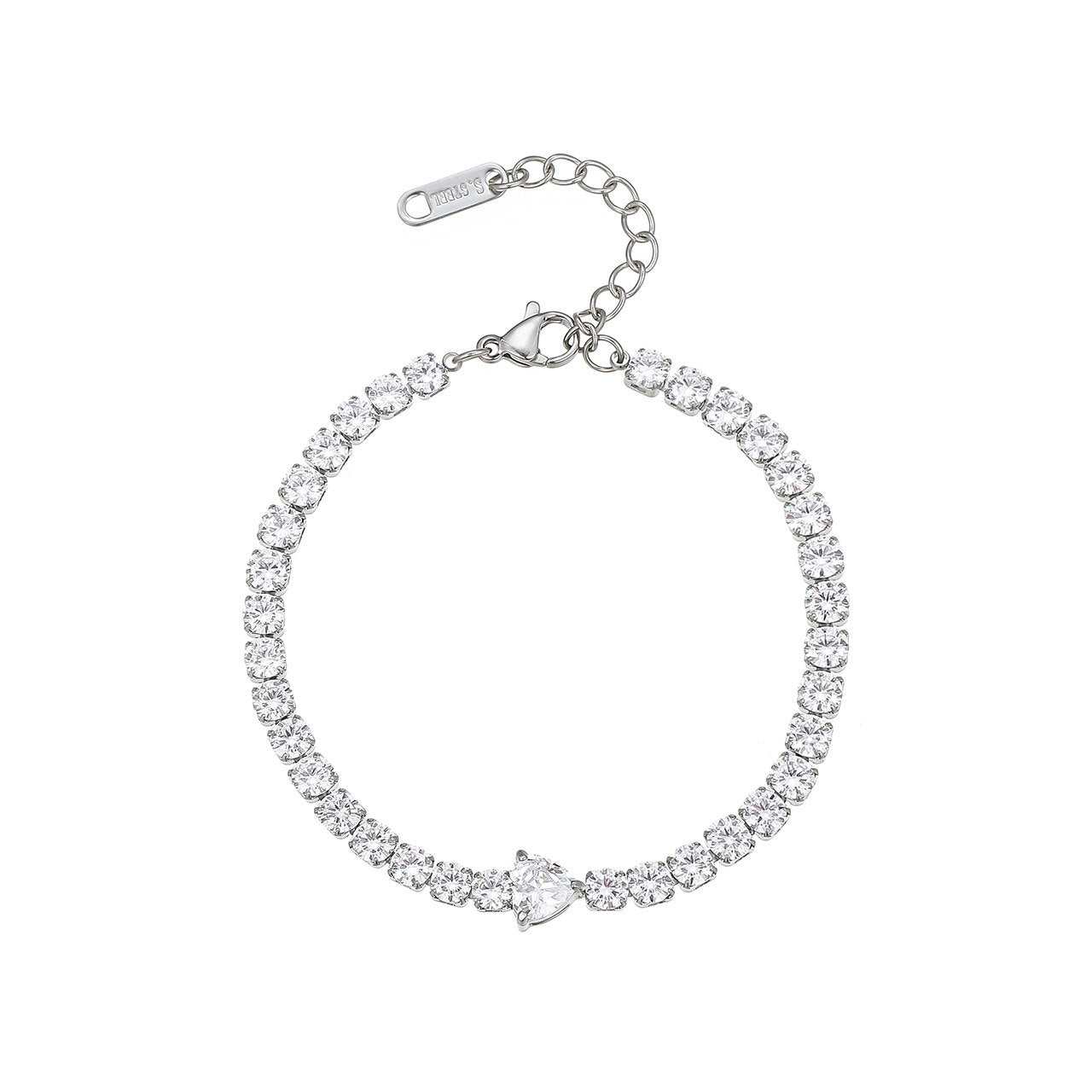 Wholesale Diamond-encrusted Geometric Titanium Steel Bracelet