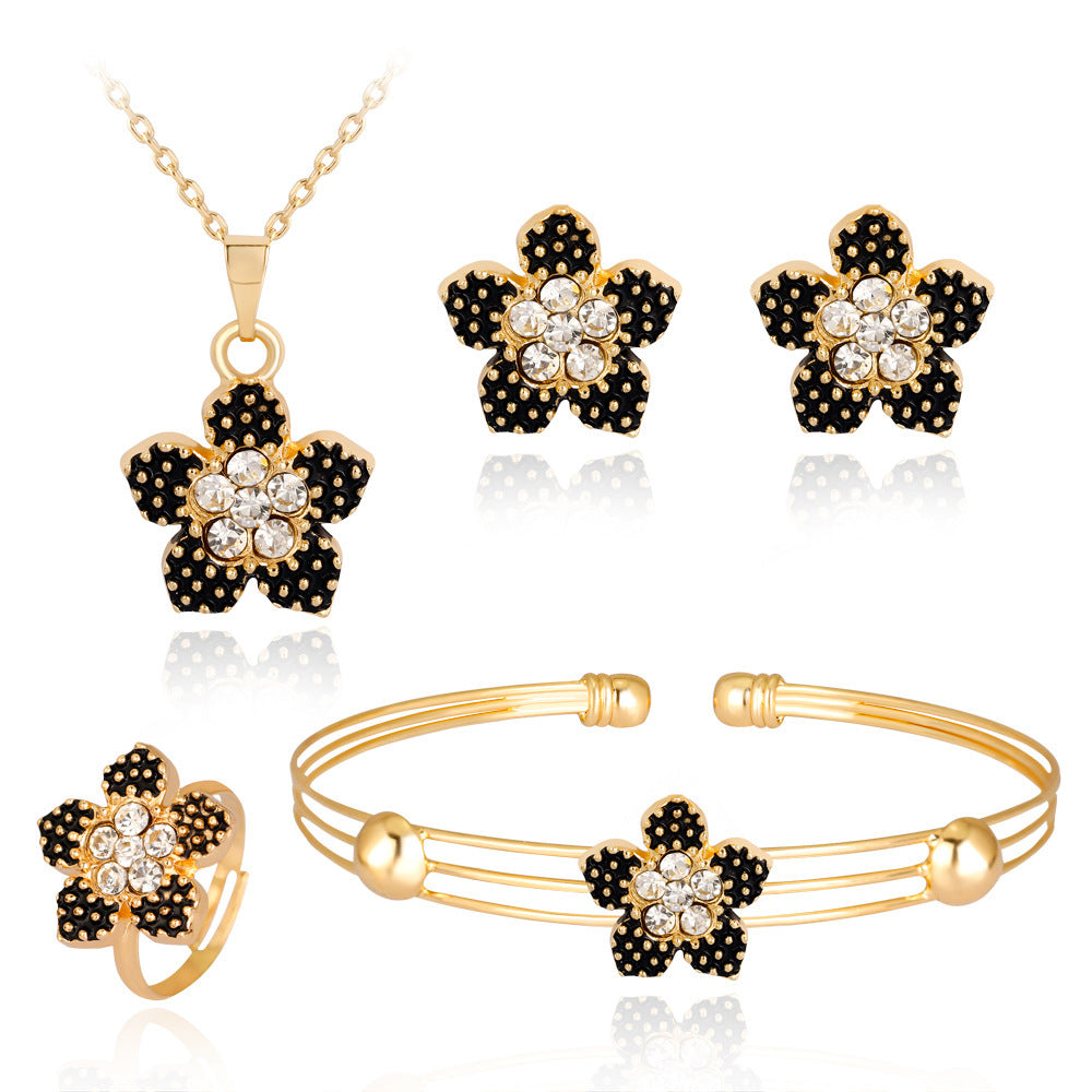 Wholesale Exquisite Crown Shaped Alloy Jewelry Set of Four Pieces