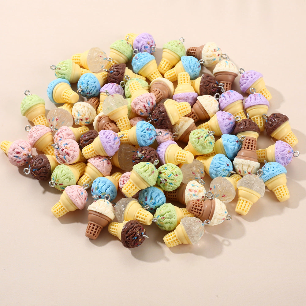 Wholesale 20pcs Ice-cream Silicone Beads