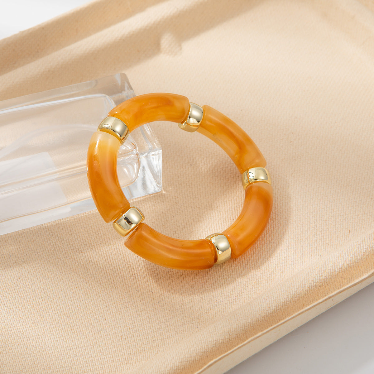 Wholesale Acrylic Elbow Bracelet Curved Bamboo Tube Multi-Color