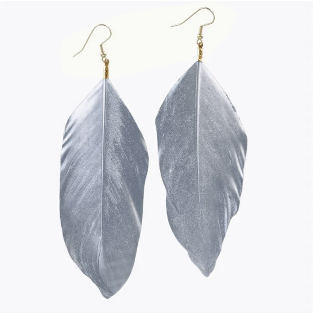 Wholesale 12pcs/pack Silver gold feather earrings