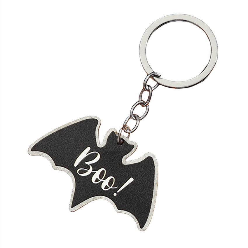 Wholesale Halloween Cartoon Bats, Ghosts, Kittens, Skeletons, Spiders, Pumpkins, Wooden Keychains