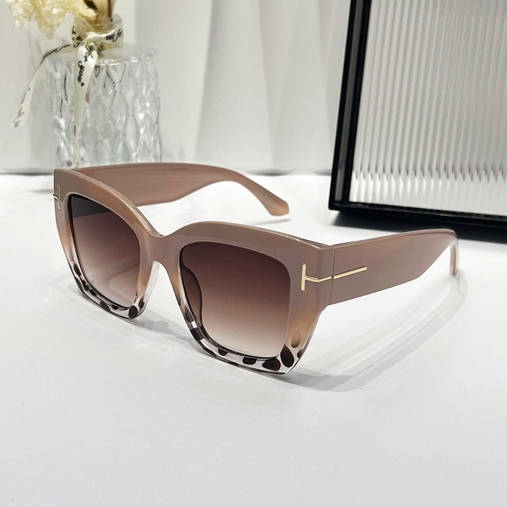 Wholesale Fashion Large Frame T-shaped Cat-eye Sunglasses