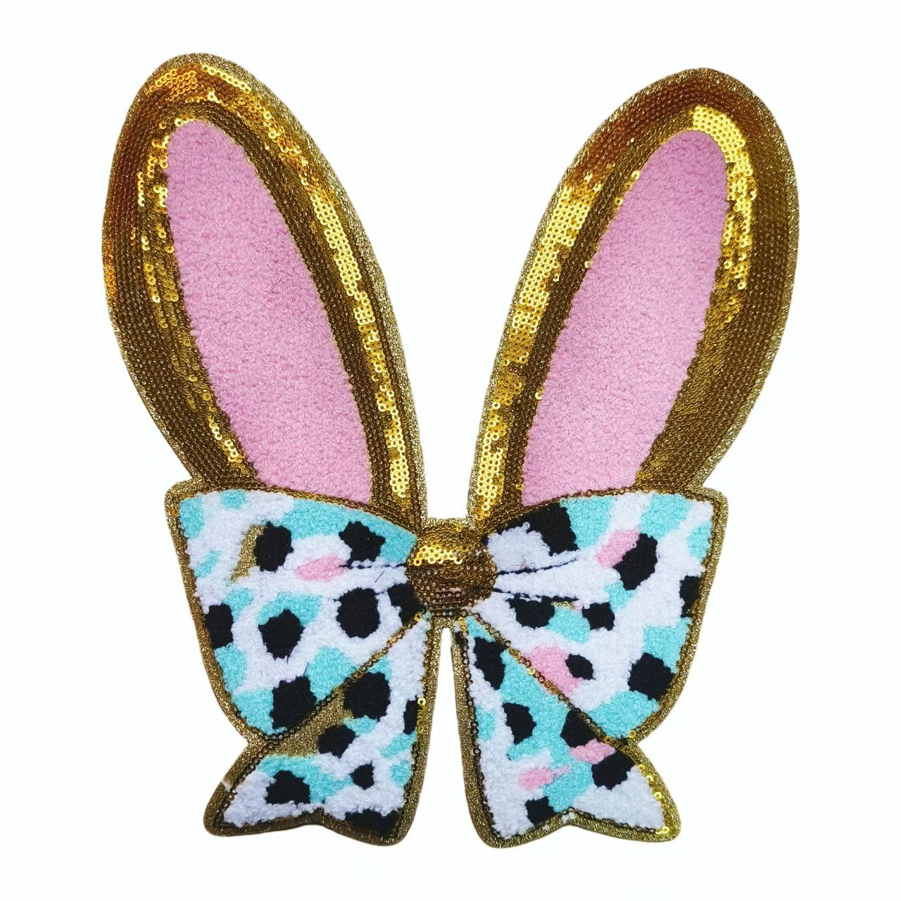 Wholesale Sequin Embroidered Easter Bunny Egg Patch Oversized Applique For Coats Trendy Craft Supply Boutique Resale