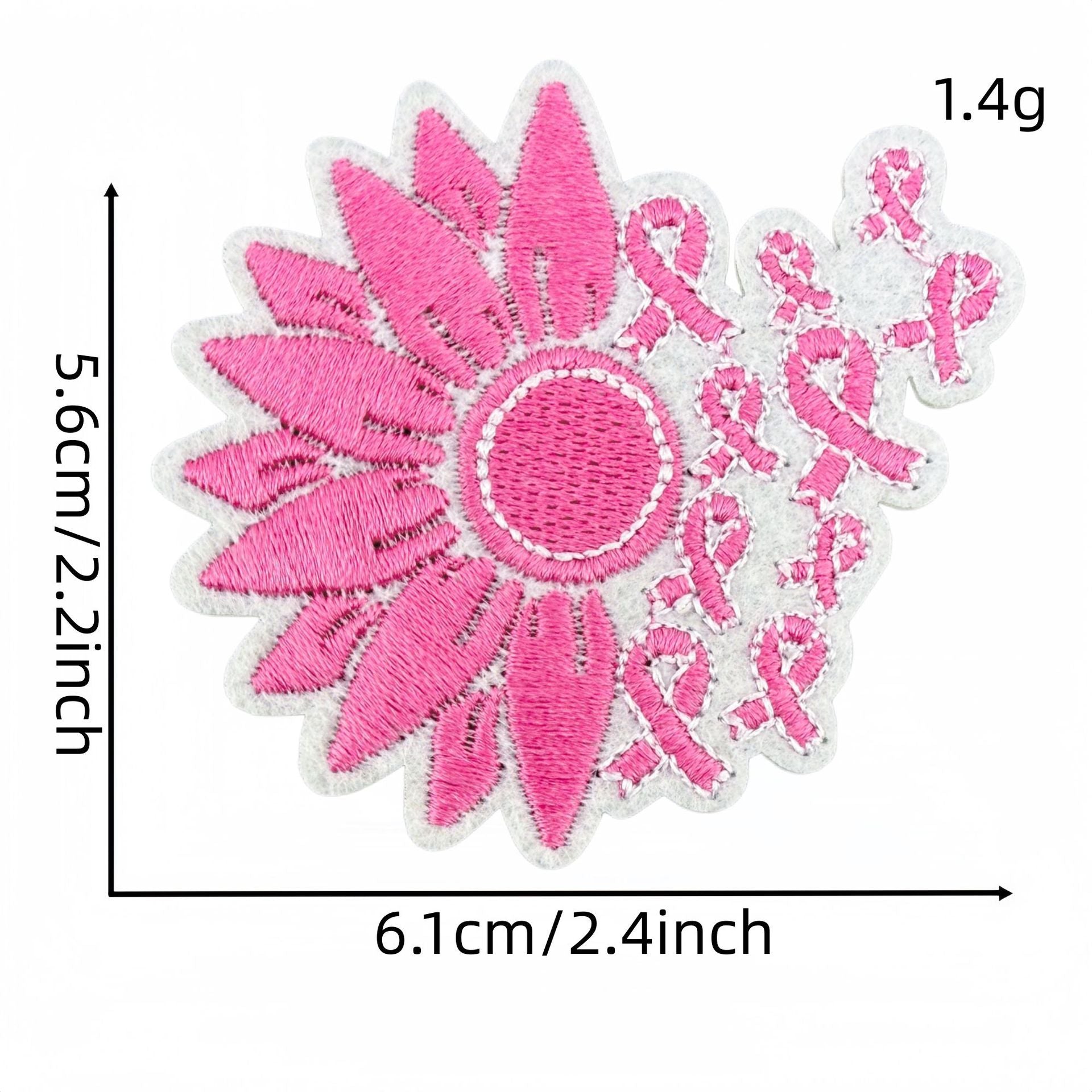 Wholesale Pink Ribbon Embroidered Iron On Patch Decorative Sewing Badge For Clothing Bags DIY Craft Accessory