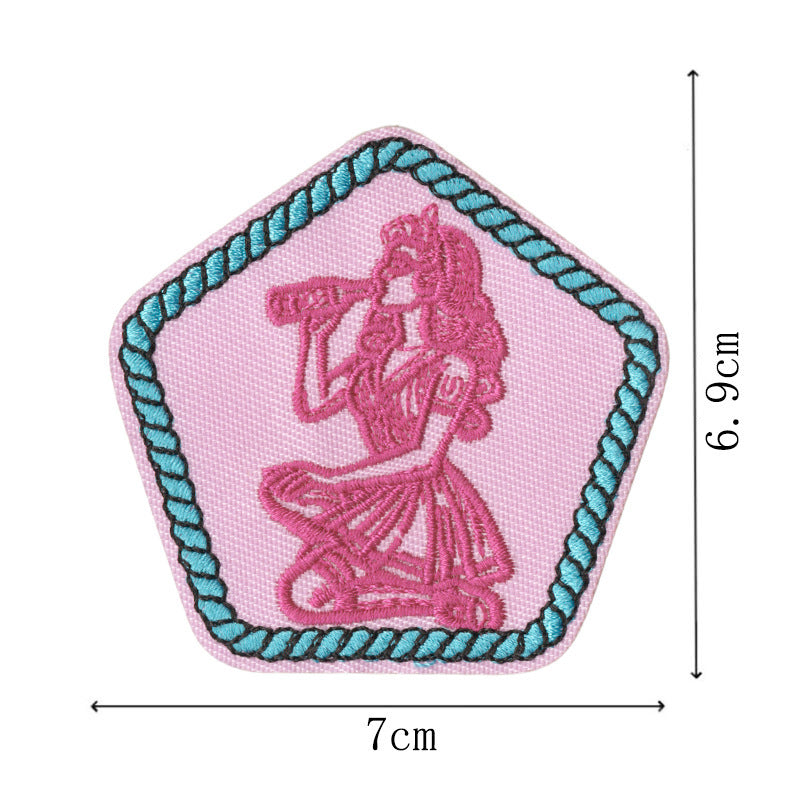Wholesale Colorful Bar Theme Embroidered Letter Patches 9 Piece Set For Clothing And Towels DIY Craft Supply