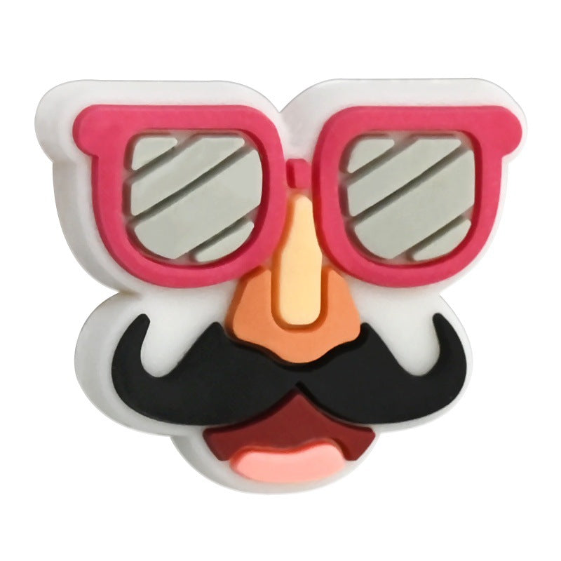 Wholesale Random 100pcs April Fool' s Day-themed Funny Mustache DIY PVC Soft Rubber Beads