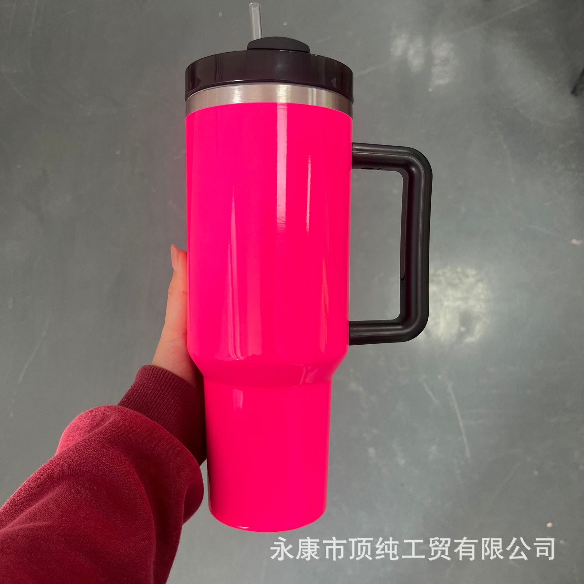 Wholesale 40oz Thermal Sublimation Handle Cup Large Capacity Stainless Steel Straw Ice Cup